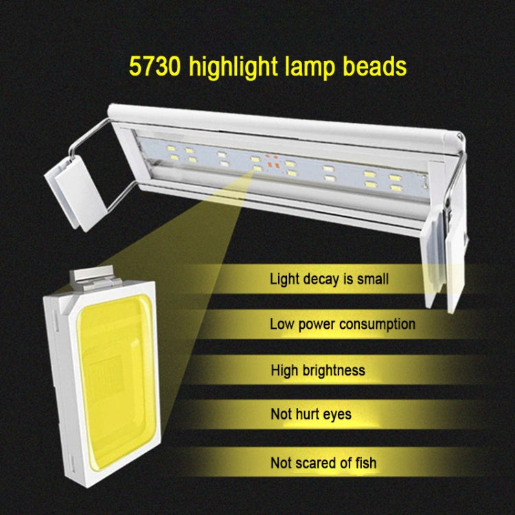 XY-15N/K Aquarium Glass Fish Tank LED Aquatic Bracket Lamp, US Plug(White) - Fish Tanks & Accessories by buy2fix | Online Shopping UK | buy2fix