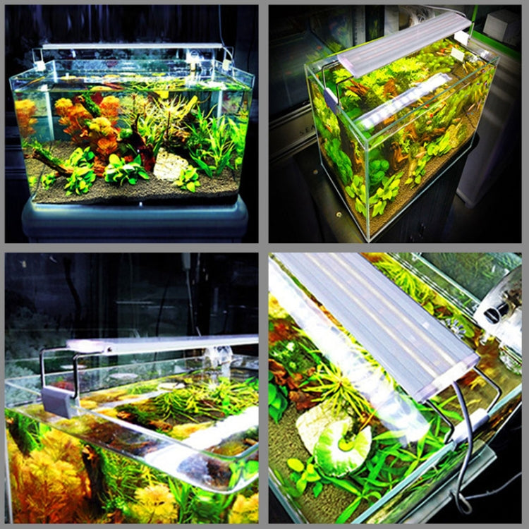 XY-60K Three Rows Aquarium Glass Fish Tank LED Aquatic Bracket Lamp, US Plug(White) - Fish Tanks & Accessories by buy2fix | Online Shopping UK | buy2fix