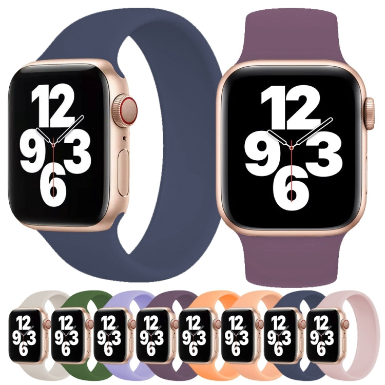 For Apple Watch Ultra 49mm&Watch Ultra 2 49mm / Series 10 46mm / 9&8&7 45mm / SE 3&SE 2&6&SE&5&4 44mm / 3&2&1 42mm Solid Color Elastic Silicone Watch Band, Size:M 143mm (Alfalfa Grass) by buy2fix