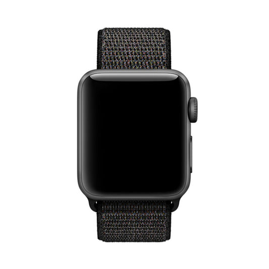 For Apple Watch 42mm / 41mm / 40mm / 38mm Simple Fashion Nylon Watch Band with Magic Stick(Nightfall Black) by buy2fix