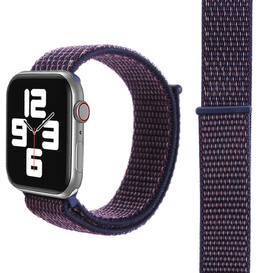 For Apple Watch 42mm / 41mm / 40mm / 38mm Simple Fashion Nylon Watch Band with Magic Stick(Dark Purple) by buy2fix