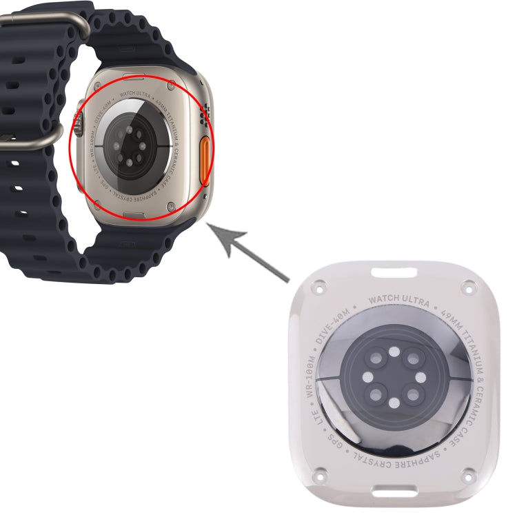 For Apple Watch Series Ultra 1/ 2 49mm Original Rear Housing Glass Cover(Silver) - Back Cover by buy2fix | Online Shopping UK | buy2fix