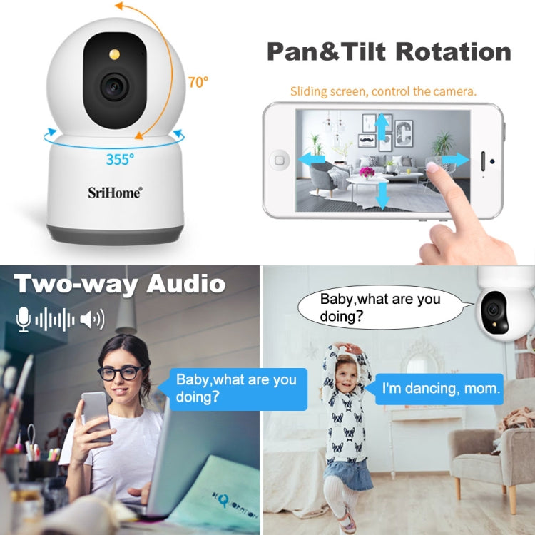 SirHome SH038 5MP QHD 5G WiFi IP Camera, Support Night Color & Motion Detection & Two Way Talk & Human Detection & TF Card, EU Plug - Wireless Camera by SriHome | Online Shopping UK | buy2fix
