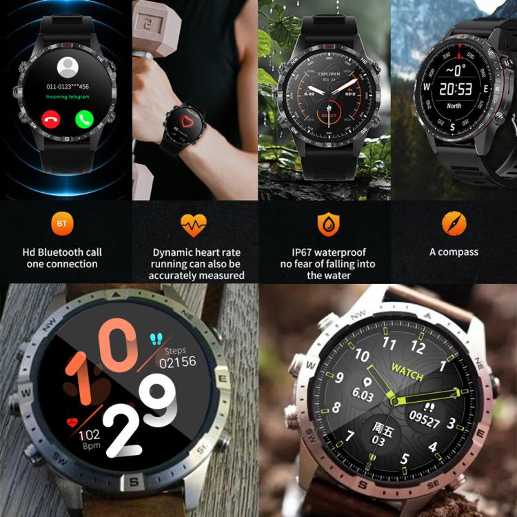 HAMTOD 1.6 inch Waterproof Smart Watch, Support Bluetooth Call / Heart Rate / Blood Oxygen Monitoring / NFC(Silver) - Smart Watches by HAMTOD | Online Shopping UK | buy2fix