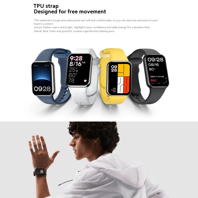 Original Xiaomi Mi Band 8 Pro Global 1.74 inch AMOLED Full Color Screen 5ATM Waterproof Smart Watch, Support GPS / Heart Rate (Black) - Wearable Devices by Xiaomi | Online Shopping UK | buy2fix