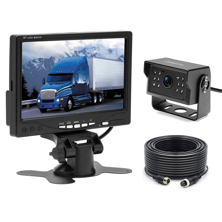 A1509 7 inch HD Car 12 IR Night Vision Rear View Backup Camera Rearview Monitor with 15m Cable - Rear View Cameras by buy2fix | Online Shopping UK | buy2fix