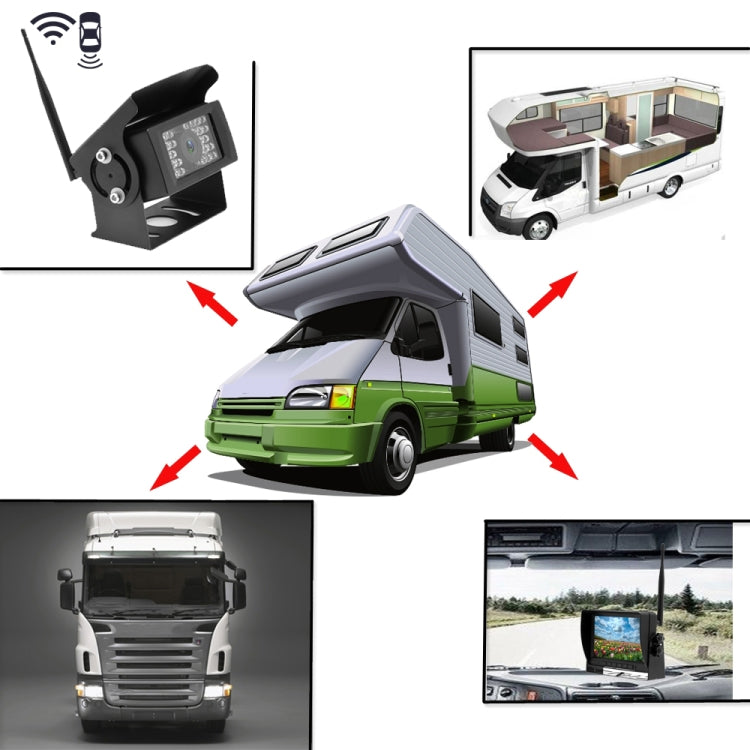 K0232 7 inch 140 Degrees Wide Angle HD Car Rear View Backup Dual Cameras Rearview Monitor Split Screen - Rear View Cameras by buy2fix | Online Shopping UK | buy2fix
