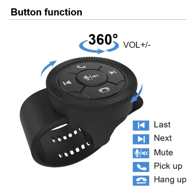 Universal Strap Shape Steering Wheel Remote Control Car Multimedia Wireless Button Remote Control (Silver) - Bluetooth Car Kits by buy2fix | Online Shopping UK | buy2fix