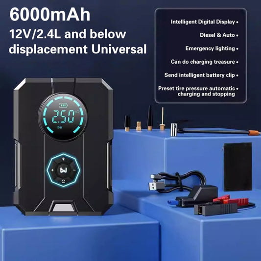 YS03TH 6000mAh Car Emergency Start Power Supply Electric Air Pump Integrated Machine - Power Bank by buy2fix | Online Shopping UK | buy2fix