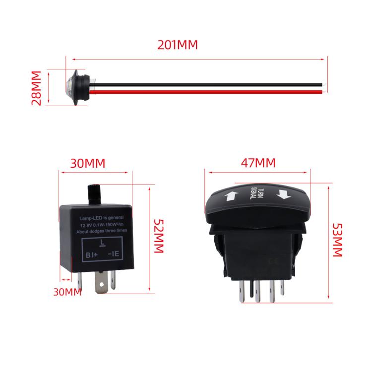 ATV UTV SXS Turn Signal Street Legal Blinker Kit Horn Wiring Harness Kit - Car Light Accessories by buy2fix | Online Shopping UK | buy2fix