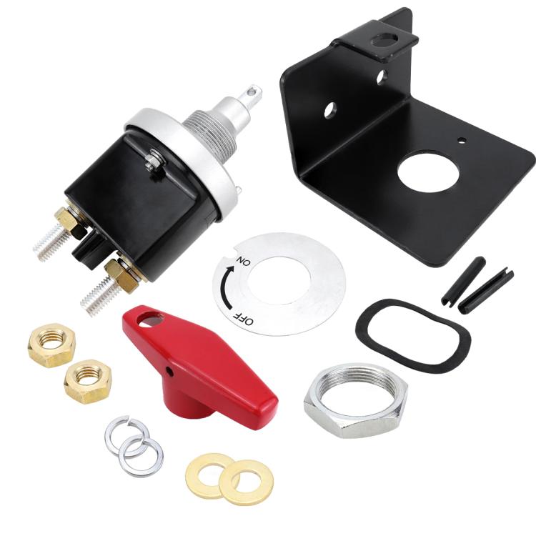 300A High Current Silver-plated Copper 12V-36V Battery Cut Off Switch with Red Handle Isolator & Lock-Out Plate - Car Switches by buy2fix | Online Shopping UK | buy2fix
