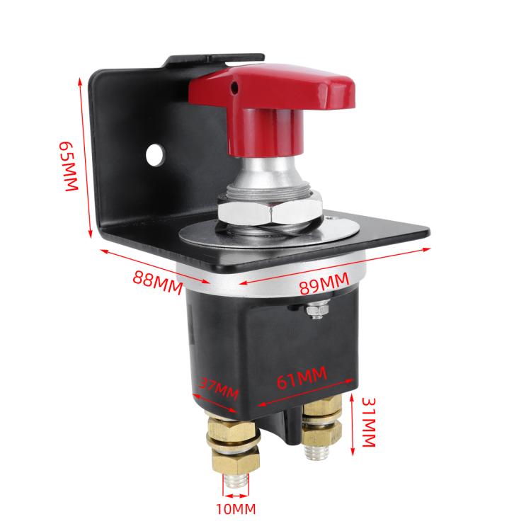 300A High Current Silver-plated Copper 12V-36V Battery Cut Off Switch with Red Handle Isolator & Lock-Out Plate - Car Switches by buy2fix | Online Shopping UK | buy2fix