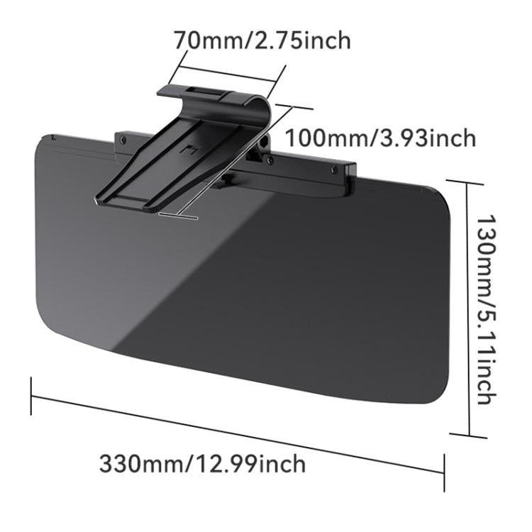 SHUNWEI SD-2302 Car Sun Visor Day Night Anti Glare Visor Adjustable Visor Protection Mirror (Black) - Sunglasses & Glasses Clips by SHUNWEI | Online Shopping UK | buy2fix
