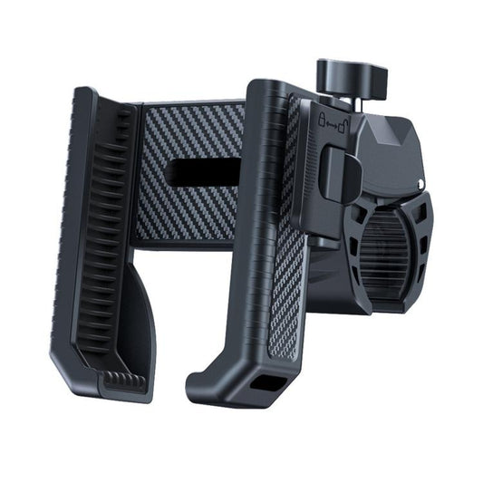 Carbon Fiber Texture Bicycle Non-slip Scooter Phone Holder (Black) - Holders by buy2fix | Online Shopping UK | buy2fix