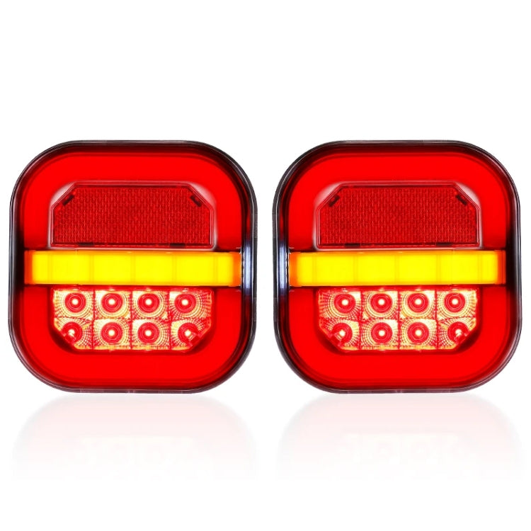 2pcs 12-24V 28LEDs Square Trailer Taillight - Brake Lights by buy2fix | Online Shopping UK | buy2fix