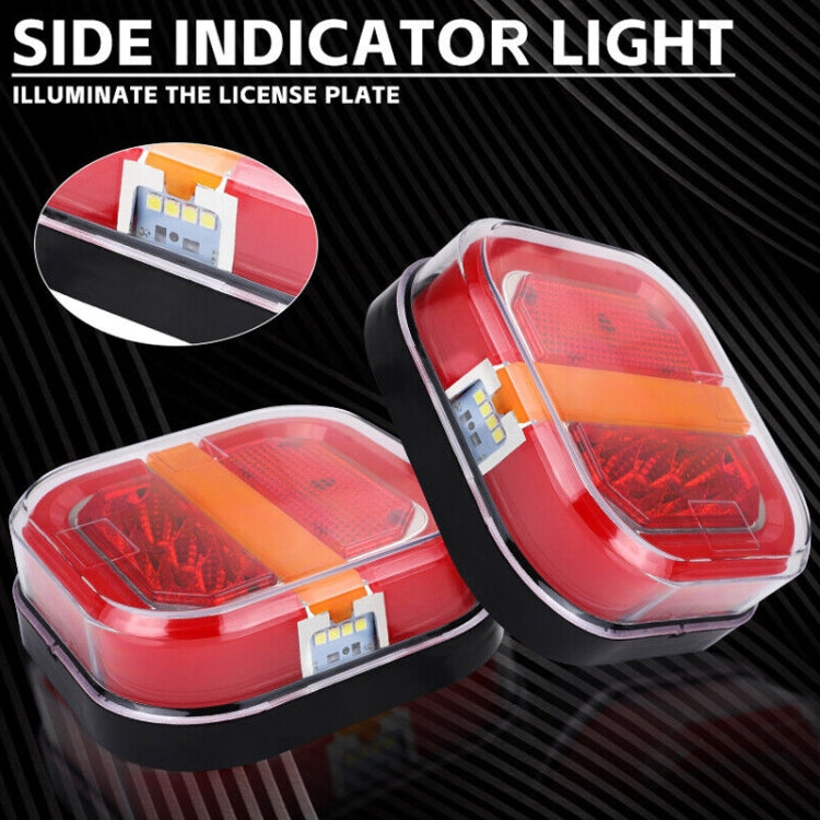 2pcs 12-24V 28LEDs Square Trailer Taillight - Brake Lights by buy2fix | Online Shopping UK | buy2fix