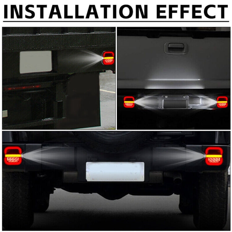 2pcs 12-24V 28LEDs Square Trailer Taillight - Brake Lights by buy2fix | Online Shopping UK | buy2fix