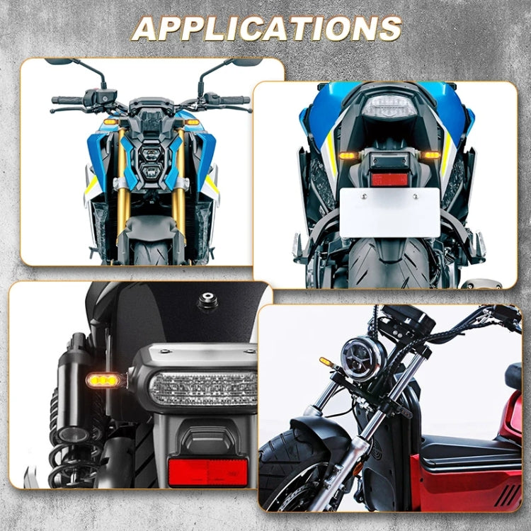 2pcs 12V 3LEDs Motorcycle Mini Water Turn Signal Light (Black) by buy2fix