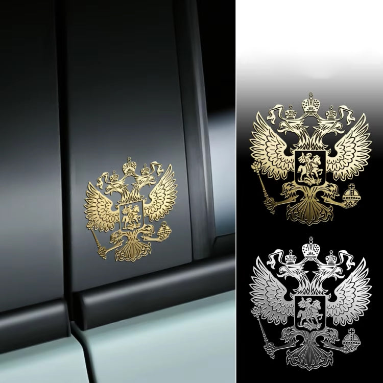10pcs PITREW Coat of Arms of Russia Emblem Nickel Metal Car Stickers Decals (Silver) by buy2fix