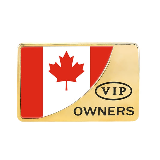 Universal Car Canada Flag Rectangle Shape VIP Metal Decorative Sticker (Gold) by buy2fix