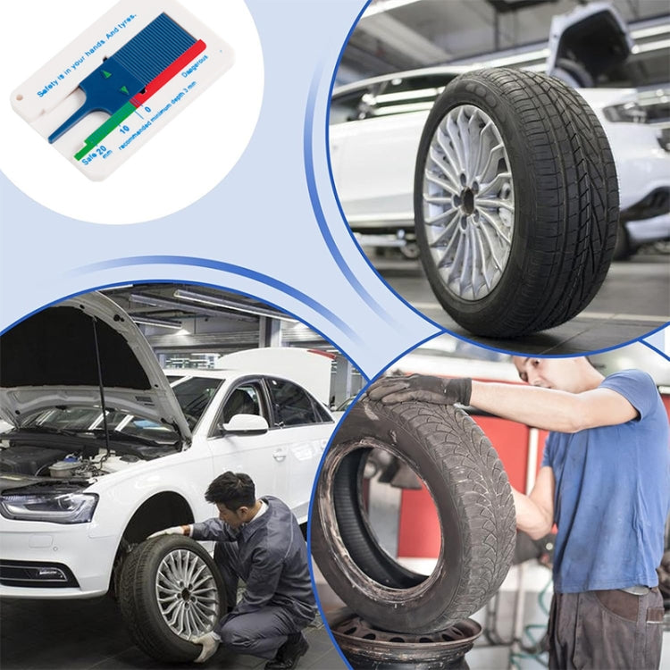 2pcs 0-20mm Plastic Tread Plan Refinding Rounds Refinding Outcome Exists Tread Tablets Plastic Tire Tread Depth Gauge(Blue) by buy2fix