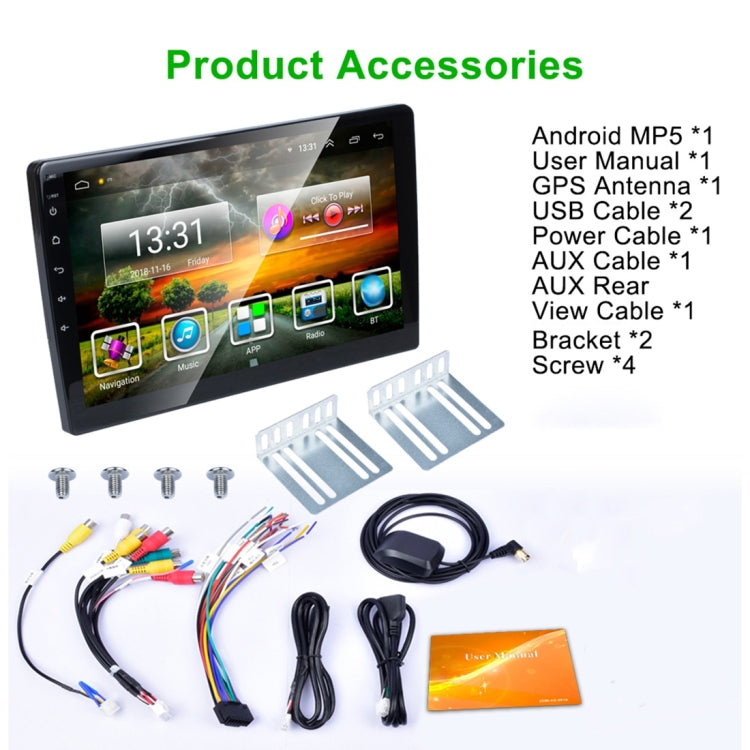 HD 10.1 inch Universal Car Android 8.1 Radio Receiver MP5 Player, Support FM & Bluetooth & TF Card & GPS - Car MP3 & MP4 & MP5 by buy2fix | Online Shopping UK | buy2fix