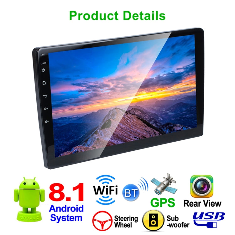 HD 10.1 inch Universal Car Android 8.1 Radio Receiver MP5 Player, Support FM & Bluetooth & TF Card & GPS - Car MP3 & MP4 & MP5 by buy2fix | Online Shopping UK | buy2fix