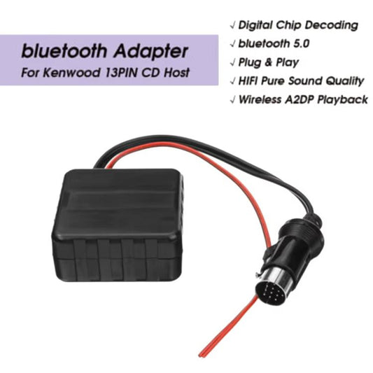 Car Wireless Bluetooth Module AUX Audio Adapter Cable for Kenwood 13-pin CD Host by buy2fix