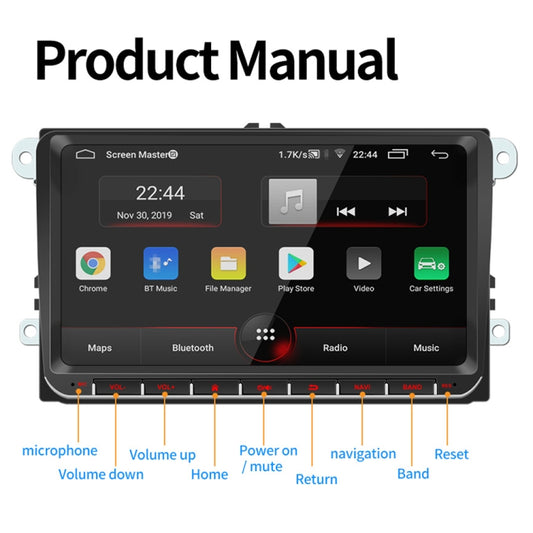 9093 HD 9 inch Car Android 8.1 Radio Receiver MP5 Player for Volkswagen, Support FM & Bluetooth & TF Card & GPS & WiFi with Decoding by buy2fix