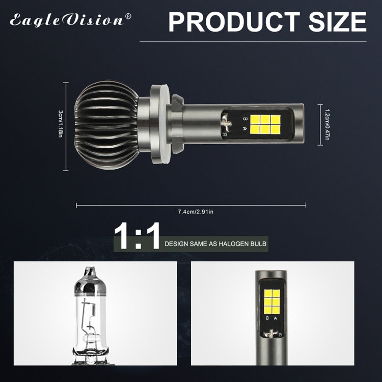 2 PCS EV15 880 / 881 DC9-32V / 6W / IP67 Car LED Double Color Fog Light, Cold White Light + Amber Light - Fog / Driving Lights by buy2fix | Online Shopping UK | buy2fix