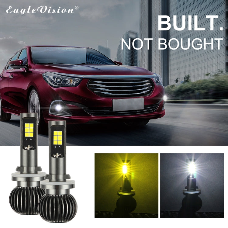 2 PCS EV15 880 / 881 DC9-32V / 6W / IP67 Car LED Double Color Fog Light, Cold White Light + Amber Light - Fog / Driving Lights by buy2fix | Online Shopping UK | buy2fix