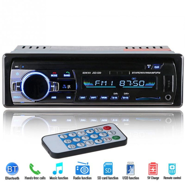 JSD-520 Car Stereo Radio MP3 Audio Player Support Bluetooth Hand-free Calling / FM / USB / SD, Ordinary Version - Car MP3 & MP4 & MP5 by buy2fix | Online Shopping UK | buy2fix