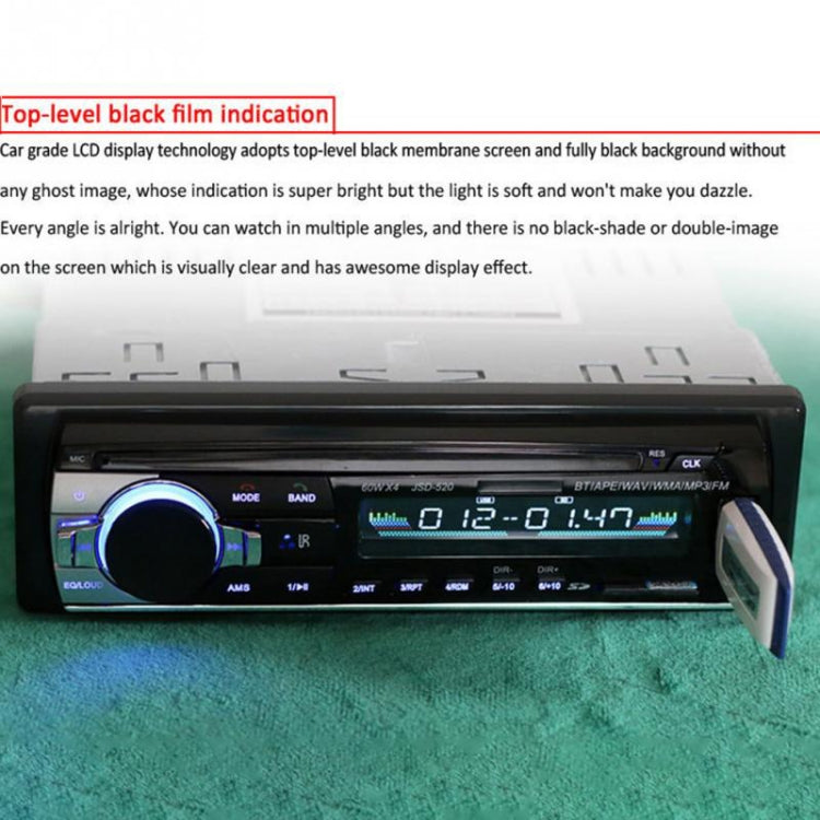 JSD-520 Car Stereo Radio MP3 Audio Player Support Bluetooth Hand-free Calling / FM / USB / SD, Ordinary Version - Car MP3 & MP4 & MP5 by buy2fix | Online Shopping UK | buy2fix