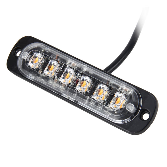 DC 12V-24V 2W 6LEDs SMD-2835 Lamps 17 Flash Patterns 3 Lines Car Flash Lamp Waterproof Car Truck Emergency Strobe Flash Warning Light, Cable Length: 90cm by buy2fix