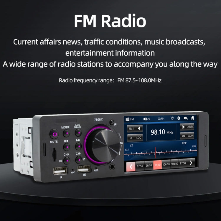 SWM-7805C 4.1 inch Touch Screen Universal Car Radio Receiver MP5 Player, Support FM & Bluetooth & TF Card with Remote Control - Car MP3 & MP4 & MP5 by buy2fix | Online Shopping UK | buy2fix
