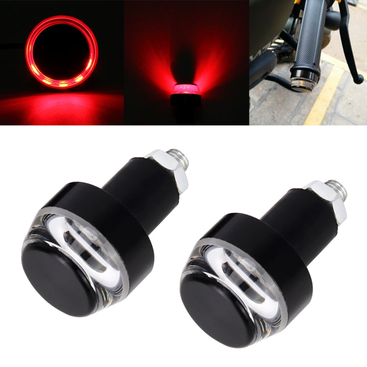 Pair Motorcycle Turn Signal Light Grip Bar Plug Strobe Side Marker End LED Handlebar Lamp - Signal Lights by buy2fix | Online Shopping UK | buy2fix