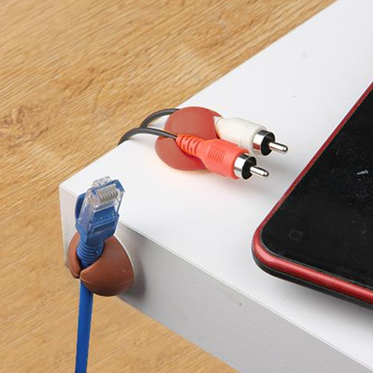 5 PCS Double Hole Cable Clips, Cable Management System and Cord Organizer Solution (Brown) by buy2fix