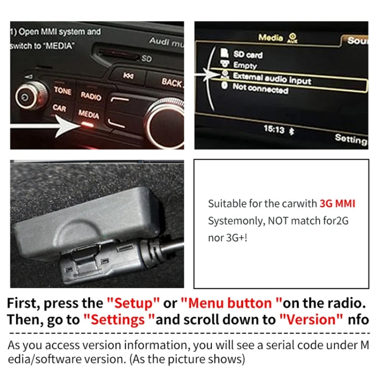 Car MMI 3G AMI Bluetooth Audio Cable Wiring Harness for Audi Q5 A5 A7 R7 S5 Q7 A6L A8L A4L - DIY Cables by buy2fix | Online Shopping UK | buy2fix