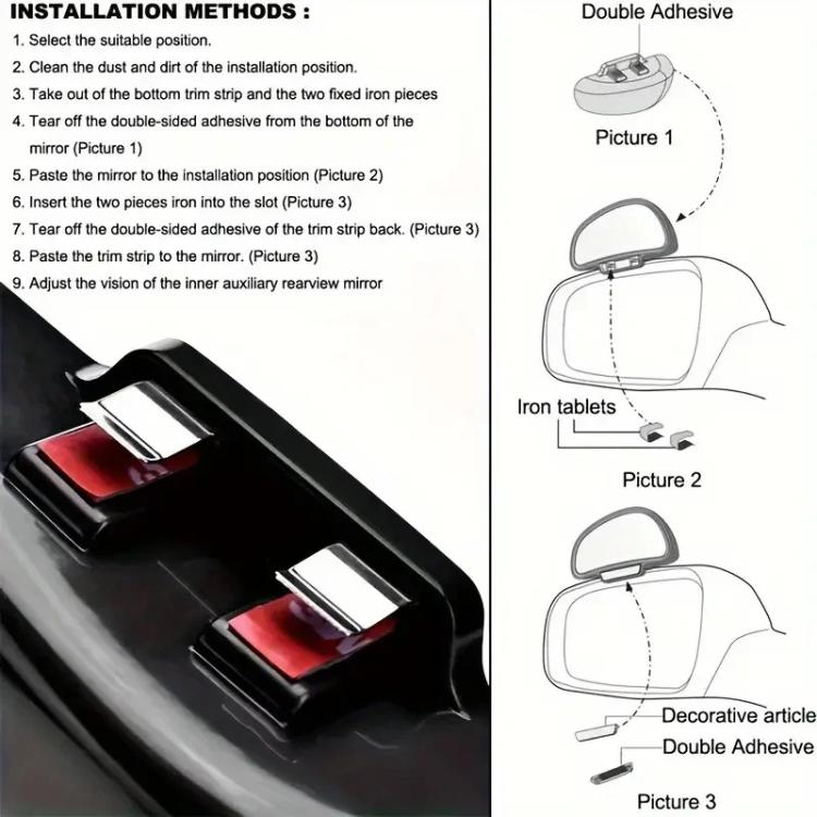 3R-092 Car Blind Spot Right Rear View Wide Angle Adjustable Mirror (Silver) - Convex Mirror & Accessories by 3R | Online Shopping UK | buy2fix