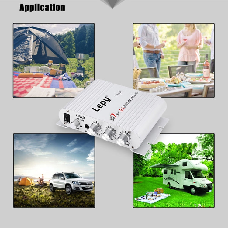 Car 2.1CH HIFI Subwoofer Amplifier Audio, Support MP3(Silver) - by buy2fix | Online Shopping UK | buy2fix