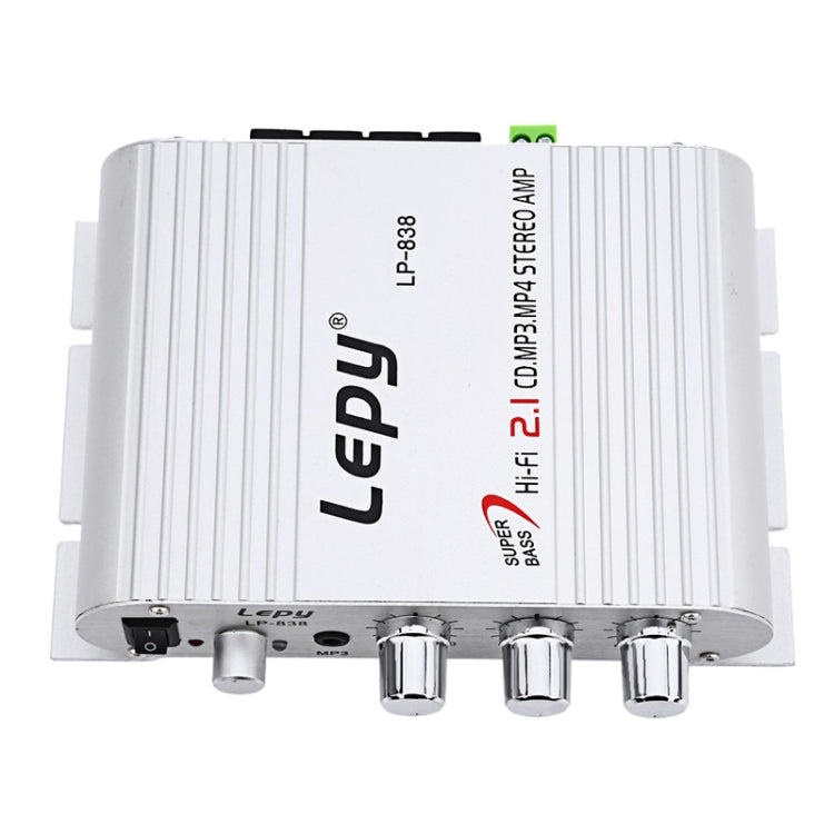 Car 2.1CH HIFI Subwoofer Amplifier Audio, Support MP3(Silver) - by buy2fix | Online Shopping UK | buy2fix