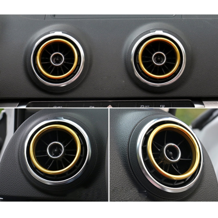 4 PCS Car Outlet Decorative Rings Aluminum Alloy Air Outlet Chrome Trim Ring Car Dashboard Air Vents Cover Sticker Decoration for Audi A3(Gold) - Decoration Rings by buy2fix | Online Shopping UK | buy2fix
