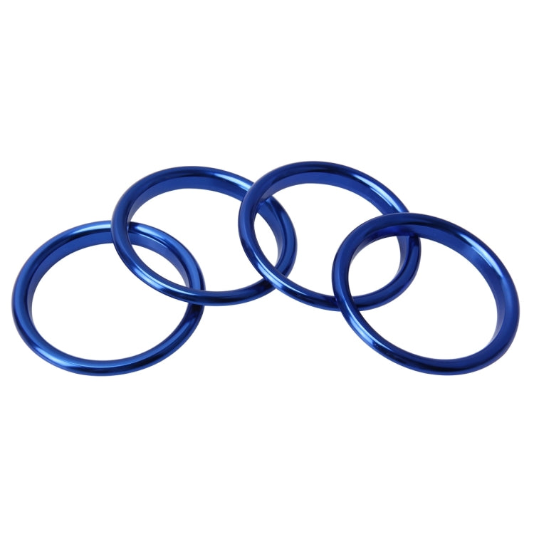 4 PCS Car Outlet Decorative Rings Aluminum Alloy Air Outlet Chrome Trim Ring Car Dashboard Air Vents Cover Sticker Decoration for Audi A3(Blue) - Decoration Rings by buy2fix | Online Shopping UK | buy2fix