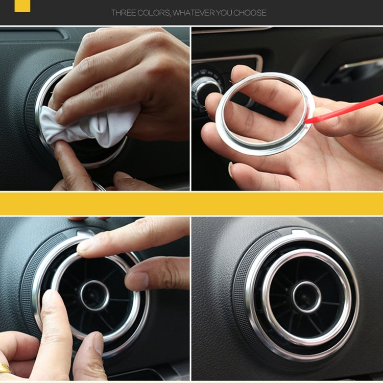 4 PCS Car Outlet Decorative Rings Aluminum Alloy Air Outlet Chrome Trim Ring Car Dashboard Air Vents Cover Sticker Decoration for Audi A3(Blue) - Decoration Rings by buy2fix | Online Shopping UK | buy2fix