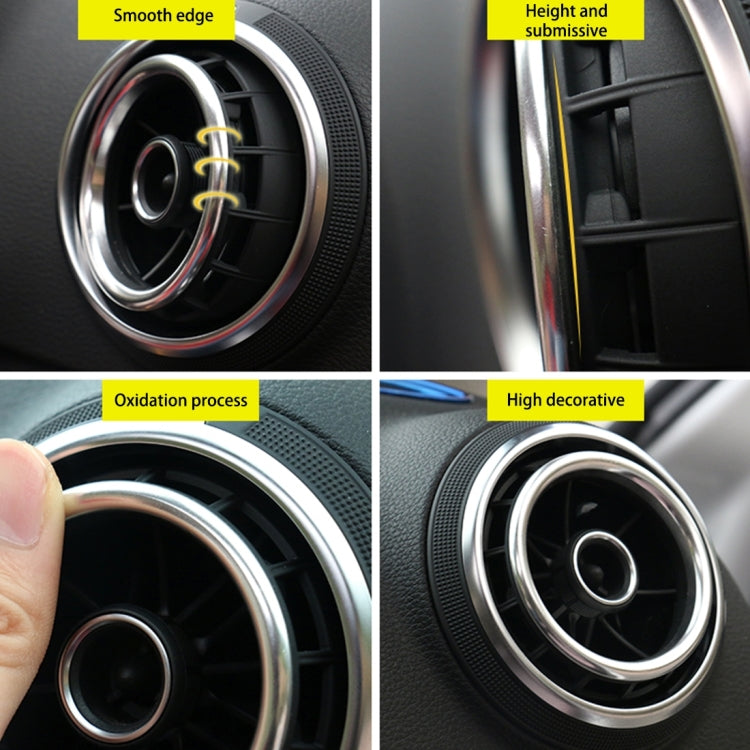 4 PCS Car Outlet Decorative Rings Aluminum Alloy Air Outlet Chrome Trim Ring Car Dashboard Air Vents Cover Sticker Decoration for Audi A3(Blue) - Decoration Rings by buy2fix | Online Shopping UK | buy2fix