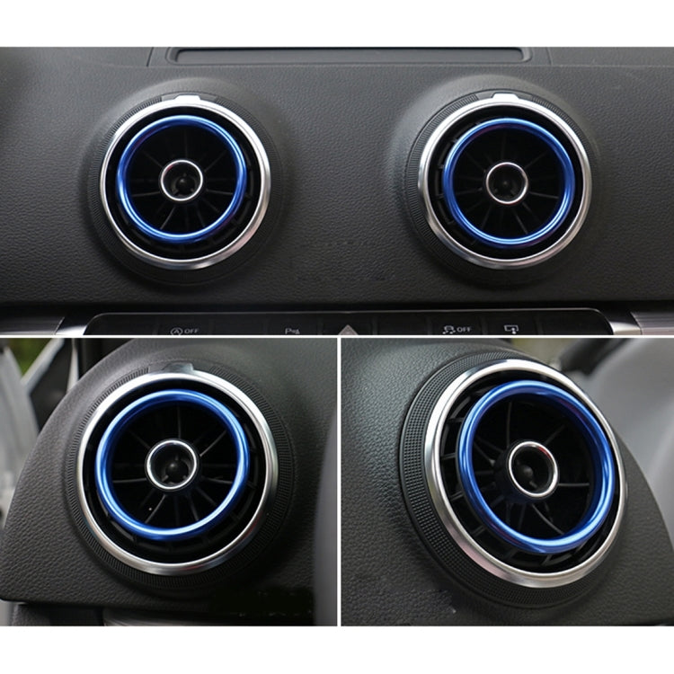 4 PCS Car Outlet Decorative Rings Aluminum Alloy Air Outlet Chrome Trim Ring Car Dashboard Air Vents Cover Sticker Decoration for Audi A3(Blue) - Decoration Rings by buy2fix | Online Shopping UK | buy2fix