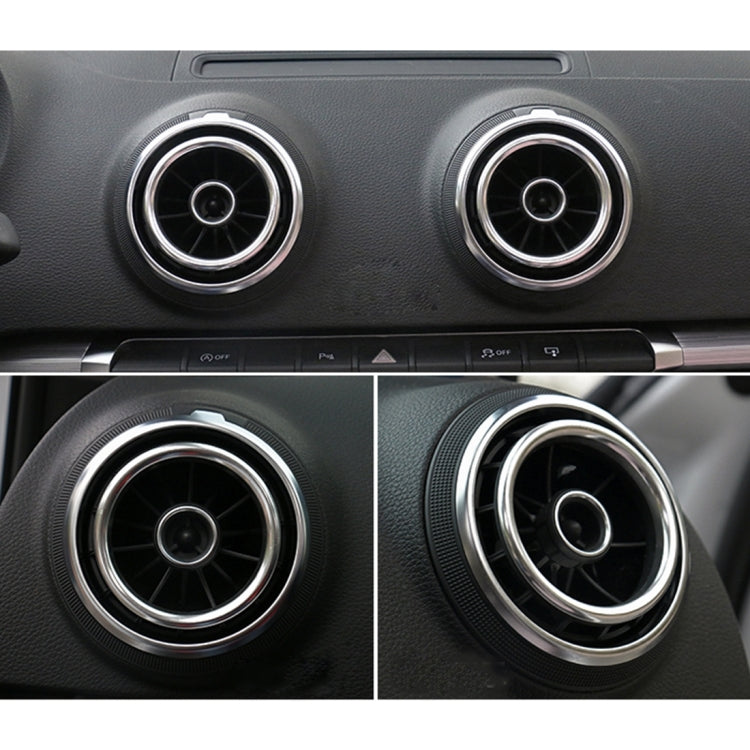 4 PCS Car Outlet Decorative Rings Aluminum Alloy Air Outlet Chrome Trim Ring Car Dashboard Air Vents Cover Sticker Decoration for Audi A3(Silver) - Decoration Rings by buy2fix | Online Shopping UK | buy2fix