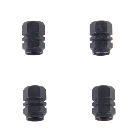 4PCS SA Metal Plated Hexagon Shape Universal Tire Valve Stem Cap(Black) by buy2fix