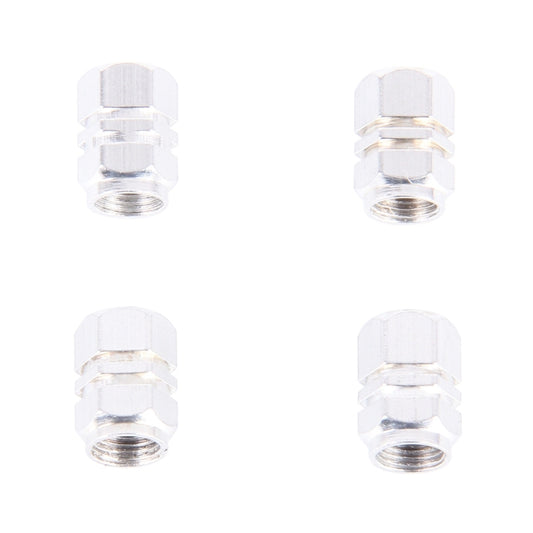 4PCS SA Metal Plated Hexagon Shape Universal Tire Valve Stem Cap(Silver) by buy2fix