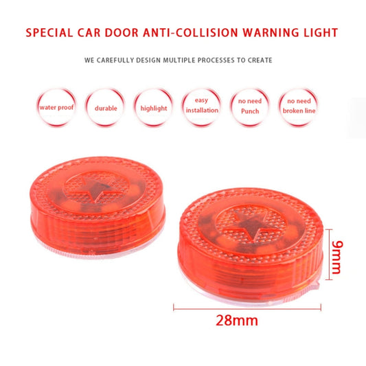 2 PCS Car Door Magnetic Warning Strobe Light Lamp(Red Light) - Warning Lights by buy2fix | Online Shopping UK | buy2fix